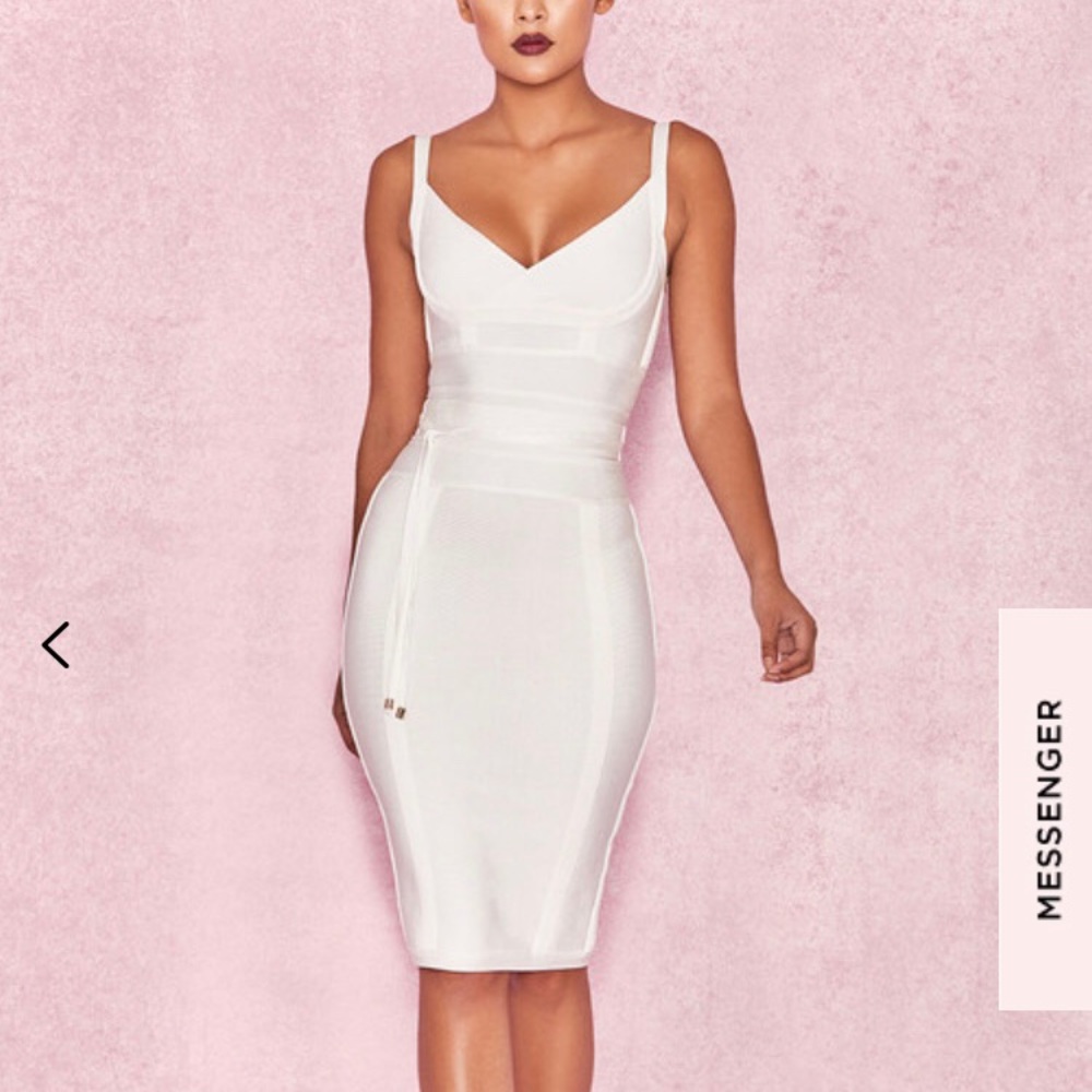 House Of CB BELICE
WHITE TIE WAIST BANDAGE DRESS
